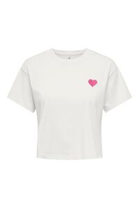 Only T-shirt crop de manga curta