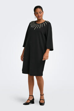 Only Carmakoma Vestido midi perlas talla grande