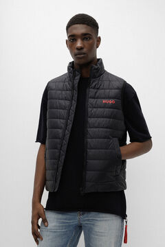 Springfield Water-repellent quilted gilet with contrast logo black