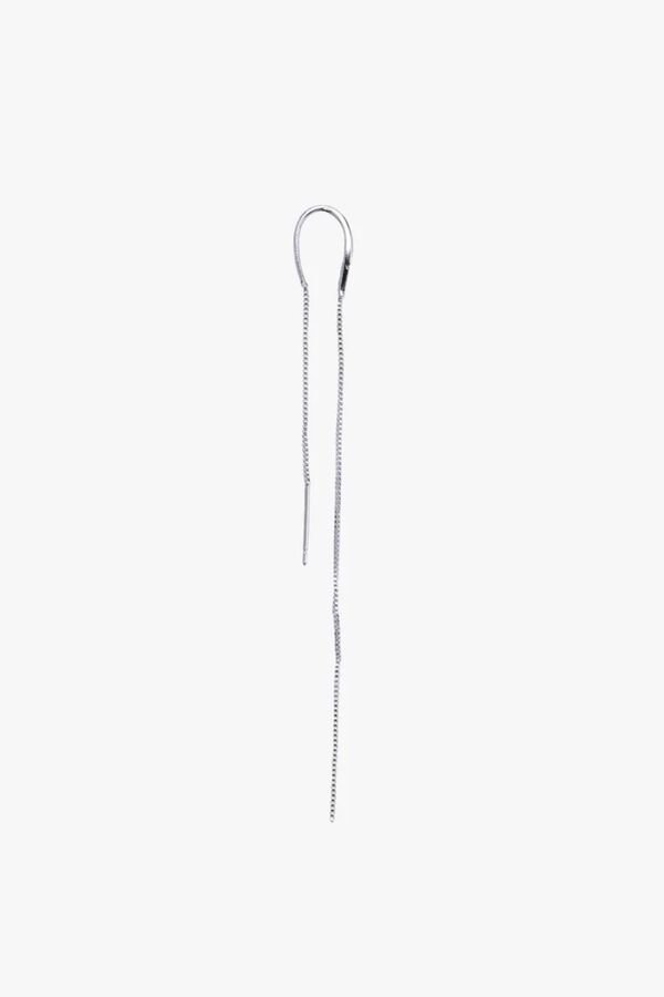 Macabla Long double chain earring grey