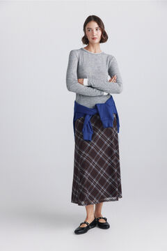 Springfield Plaid midi skirt brown