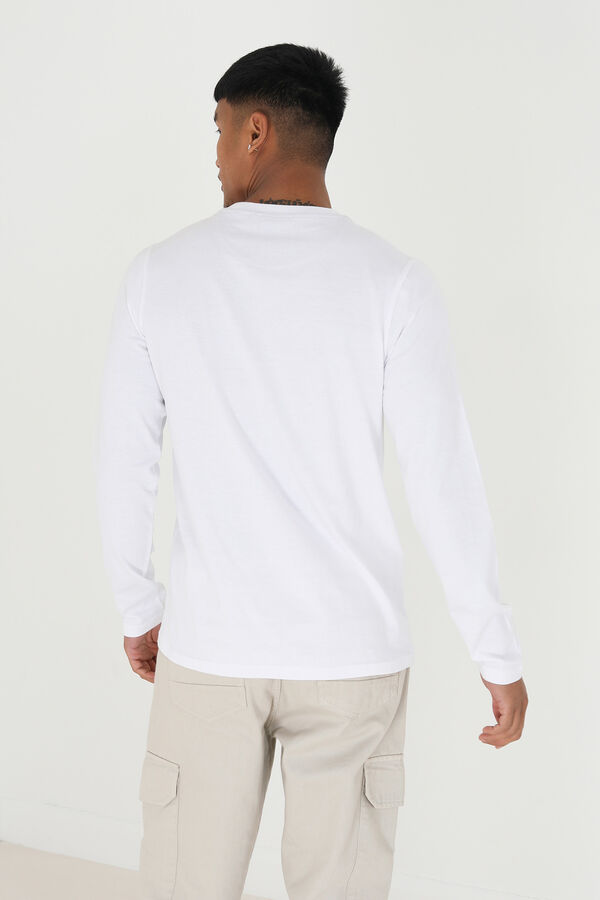 Springfield Langarm-Shirt Weiß