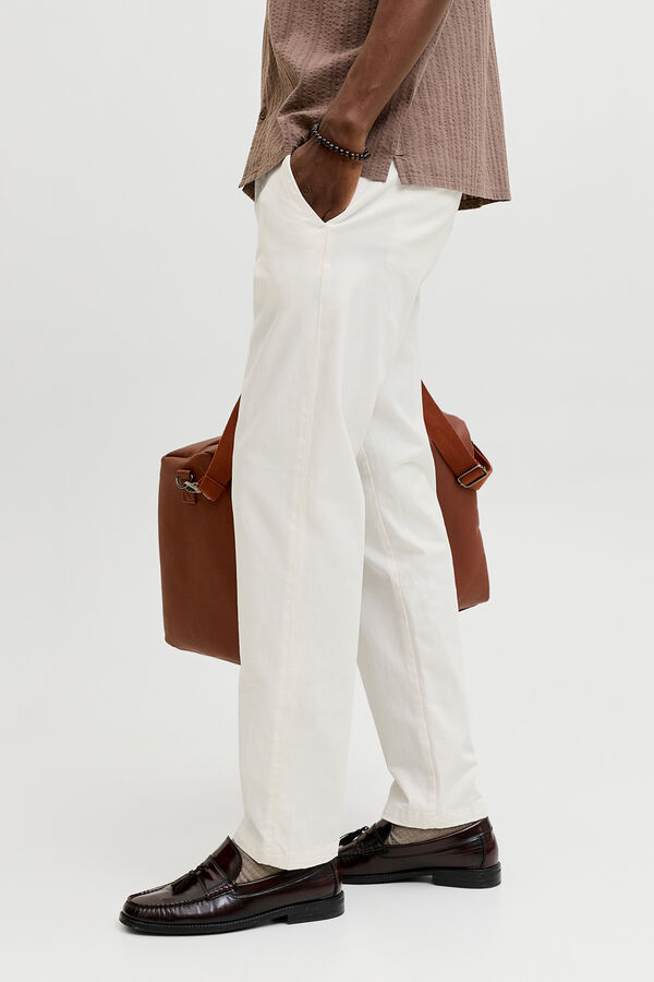 Jack & Jones Pantal&oacute;n chino relaxed tiro medio blanco