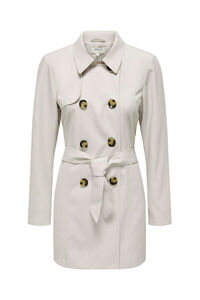 Only Gabardina midi com cinto