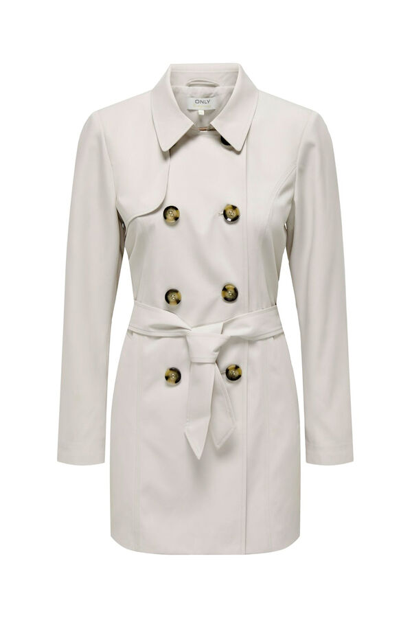 Only Belted midi trench coat grey