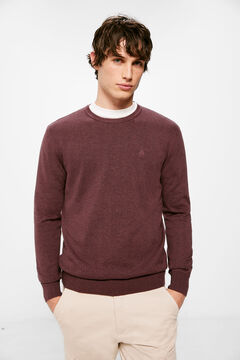 Springfield Essential jumper with elbow patches deep red