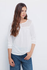 Springfield plumetis ruffle shirt printed