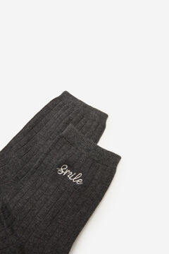 Springfield Ribbed socks with text pink