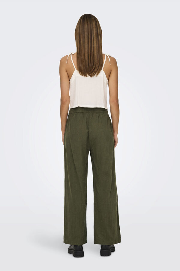 Springfield Long flowing trousers green