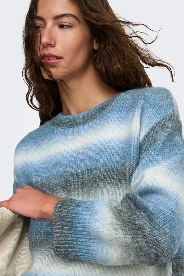 Only Tie-Dye-Pullover mit Rundhalsausschnitt Blau