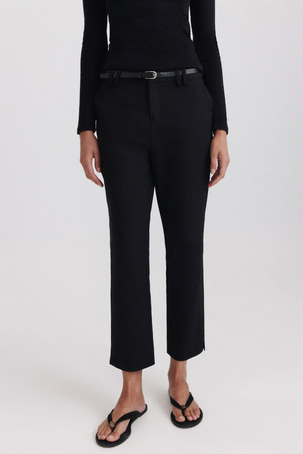 Springfield Cal&ccedil;as chino com cinto el&aacute;stico preto