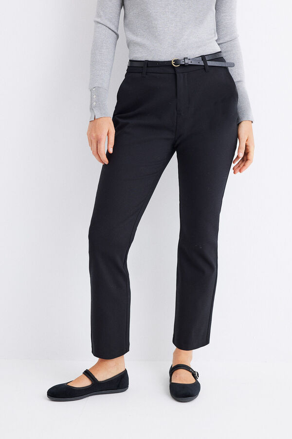 Springfield Pantalon chino ceinture noir