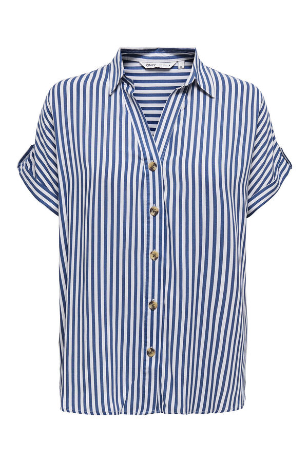 Only Flowy short sleeve shirt blue