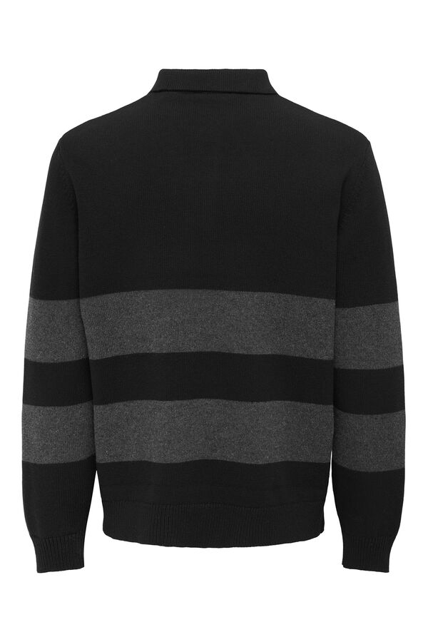 Only & Sons Jersey cuello polo negro