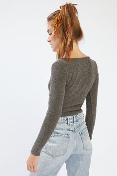 Springfield Ribbed crop top silber