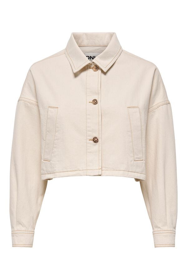 Only Cazadora corta vaquera beige