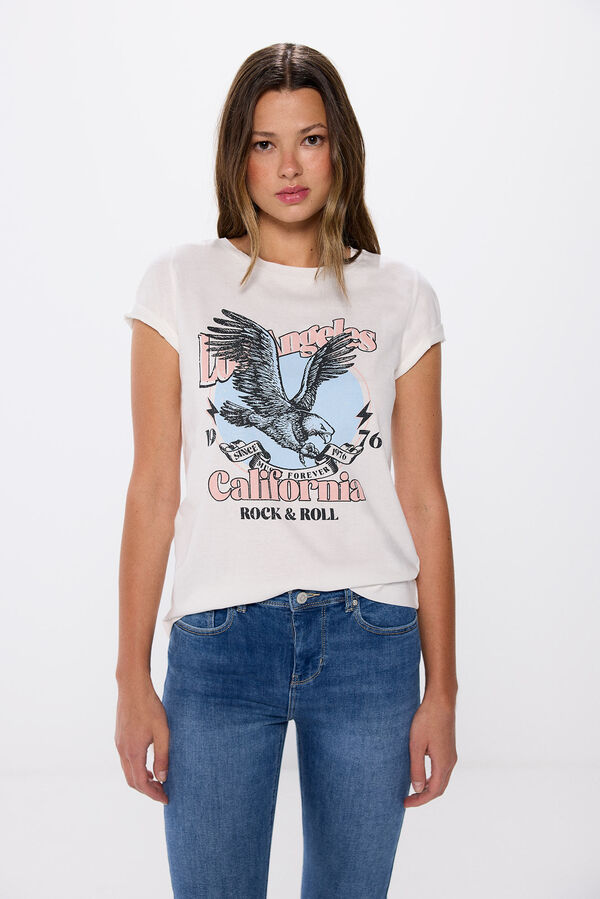 Springfield T-shirt graphique en coton brun