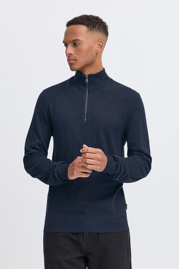 Blend Jersey cuello alto azul