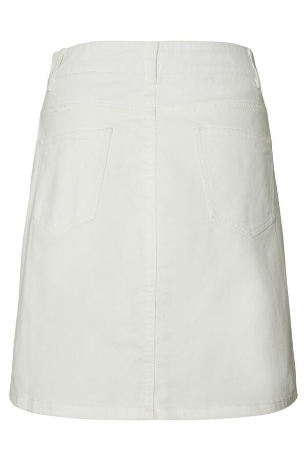 Springfield Buttoned denim skirt blanco