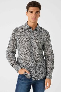 Springfield All over floral print shirt black