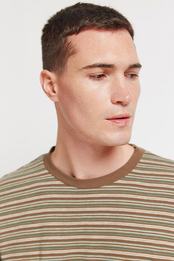 Springfield T-shirt &agrave; rayures nude