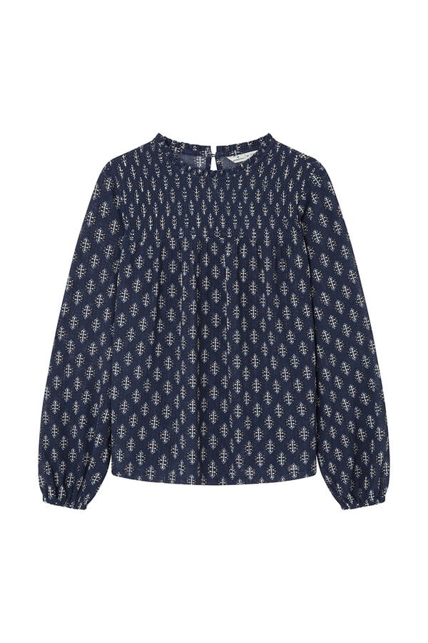 Springfield Honeycomb printed blouse blue