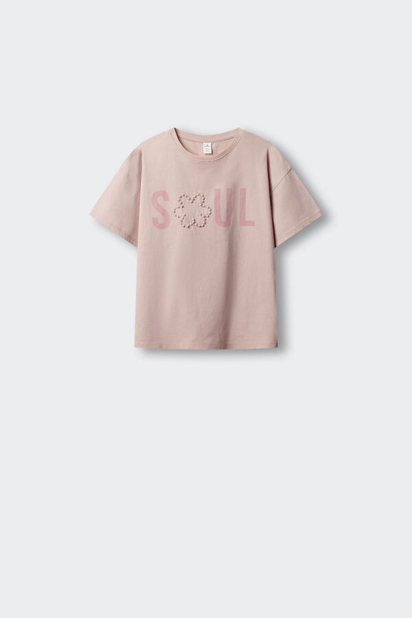 Springfield Kids Majica kratkih rukava sa perlama SOUL za devojčice Roze
