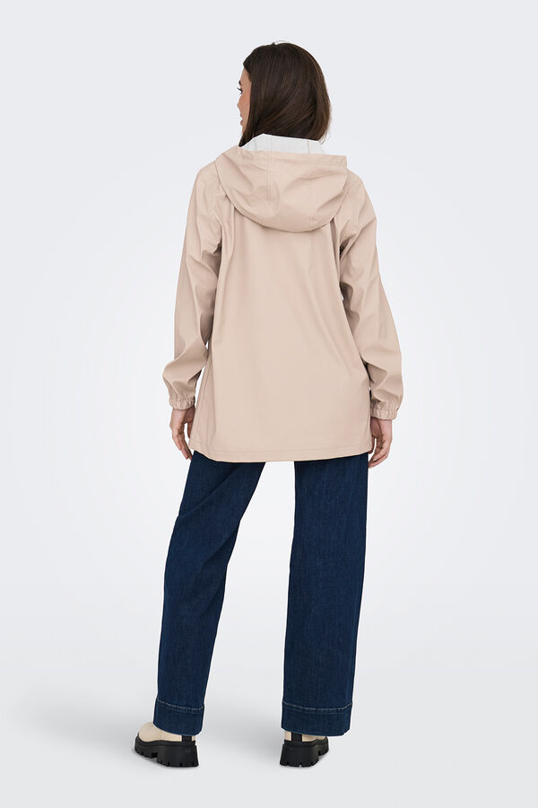 JDY Chubasquero con capucha beige