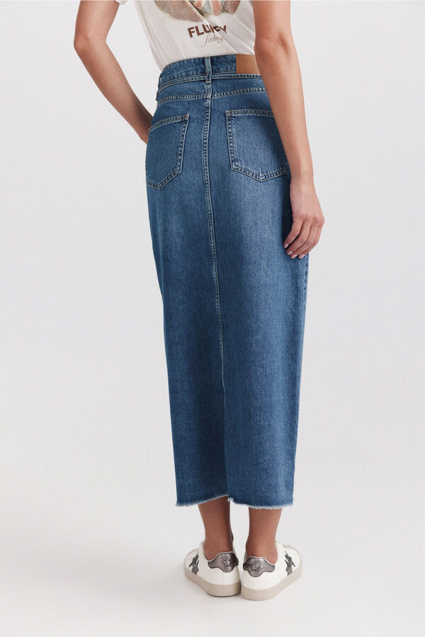 Springfield Denim long skirt blue