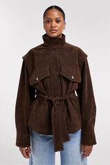 Topshop Casaco gola alta cru