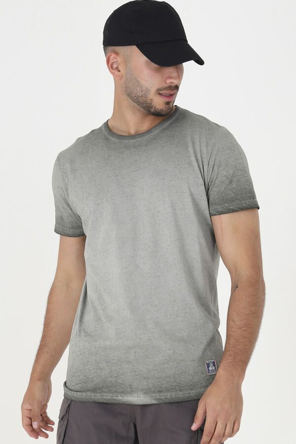 Springfield Short-sleeved washed fabric T-shirt dark gray
