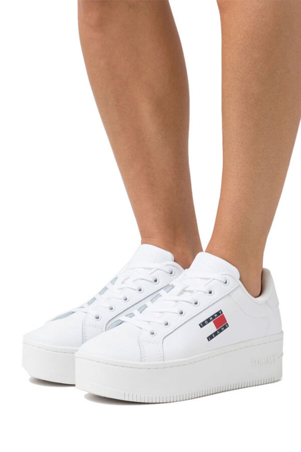 Springfield Flatform-Schuhe mit Plateausohle Tommy Jeans Damen. blanco