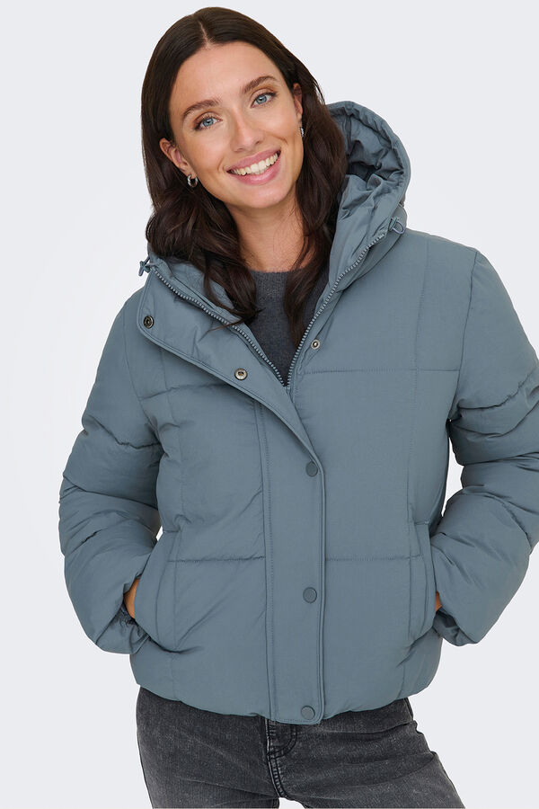 JDY Abrigo acolchado gris