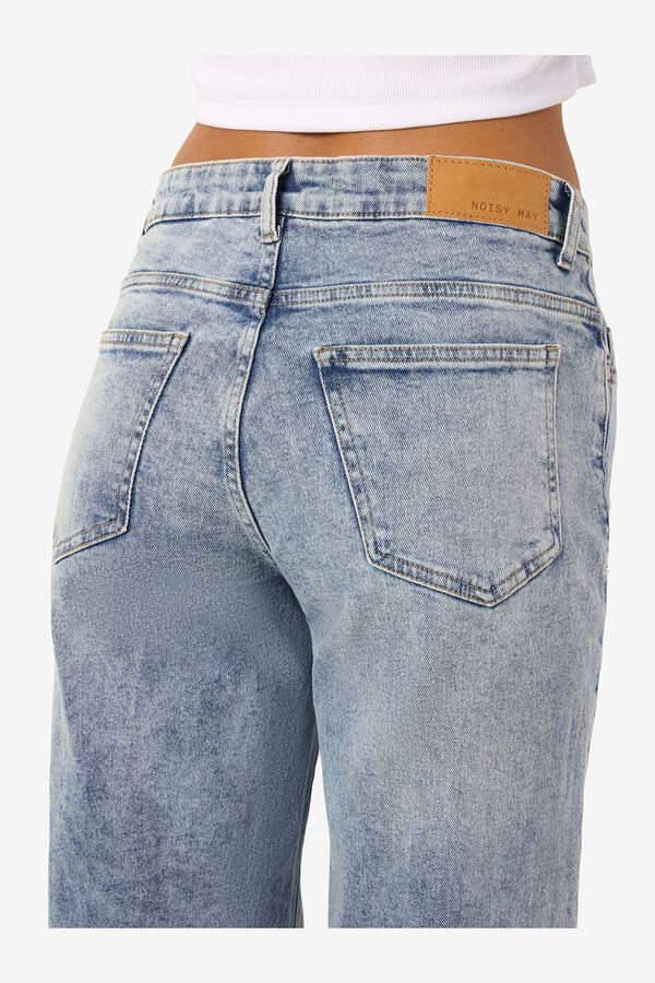 Noisy May Jeans wide leg de tiro alto azul