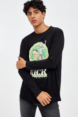 Inside Rick and Morty print T-shirt black