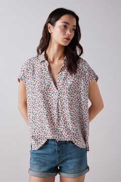 Springfield Printed polo shirt blouse red