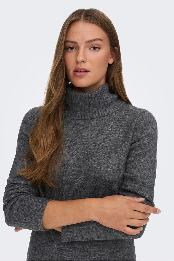 JDY Vestido corto punto gris