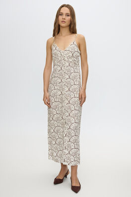 Vestido midi tirantes lino