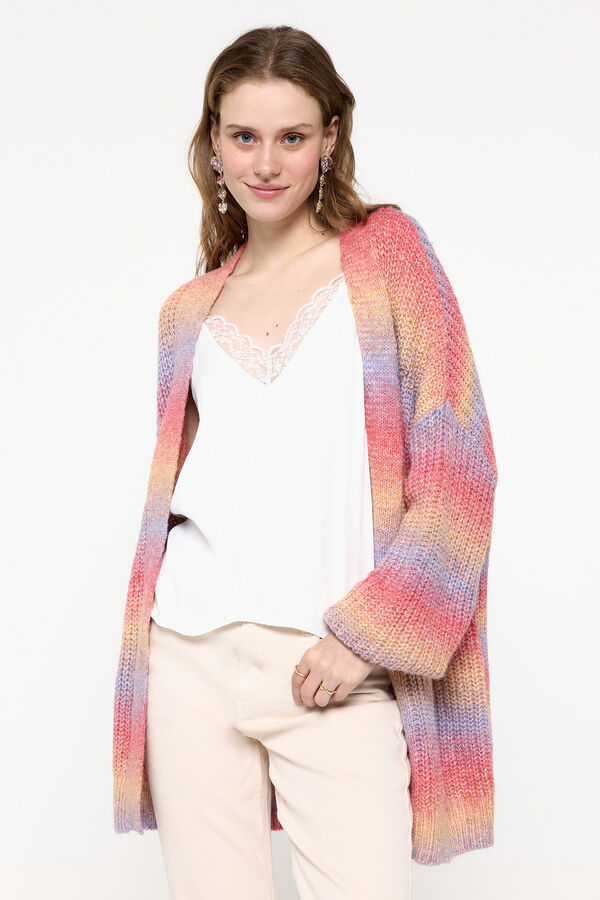 Pieces C&aacute;rdigan de punto multicolor morado/lila