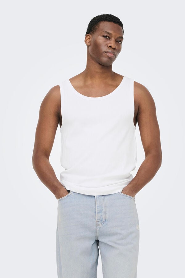 Only & Sons Sleeveless T-shirt white