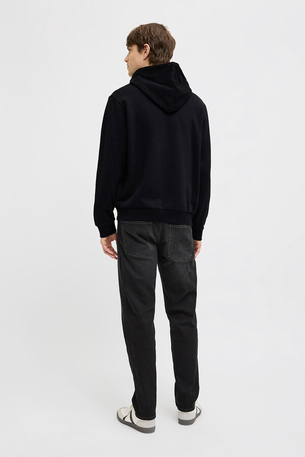 JJ REBEL Sudadera con capucha b&aacute;sica negro