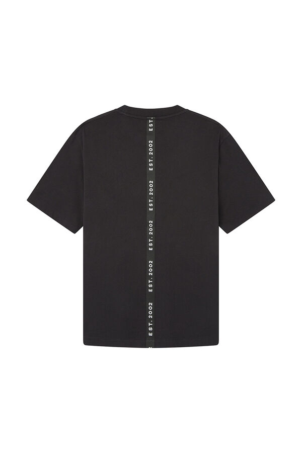 Springfield Pedri x Springfield jacquard T-shirt with ribbon black
