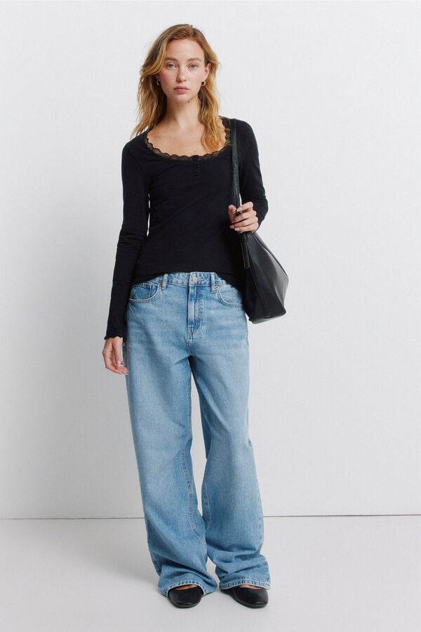 Springfield Lace long sleeve T-shirt black