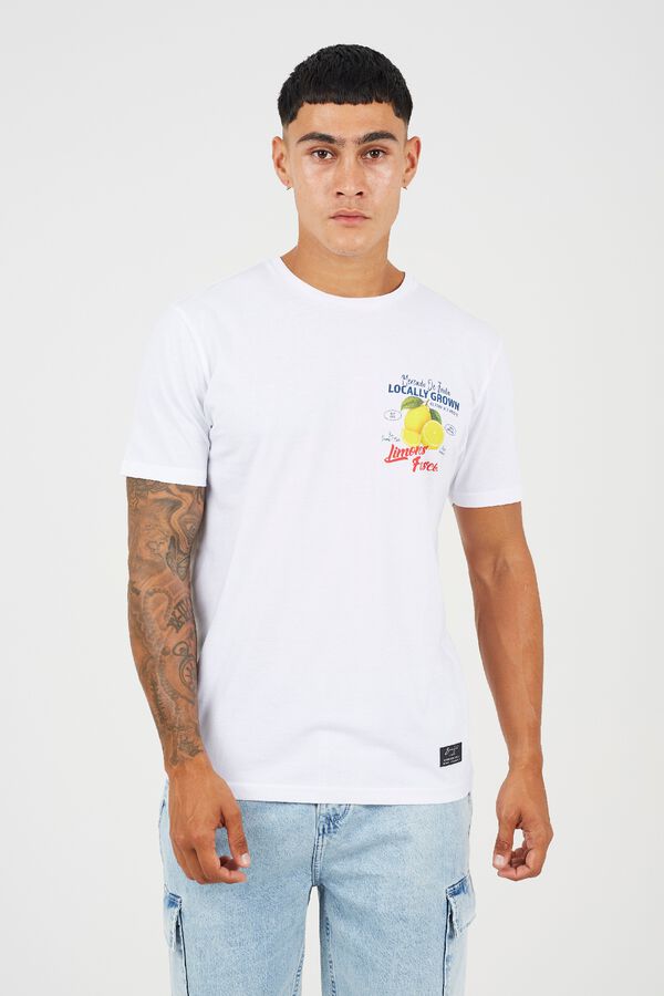 Brave Soul Printed short sleeve T-shirt white