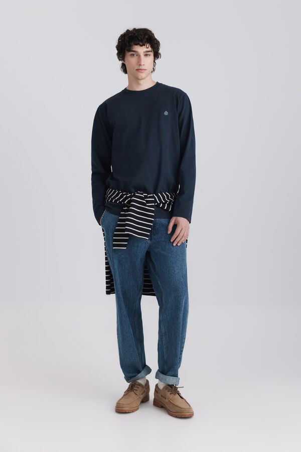Springfield Soft long sleeve basic shirt blue