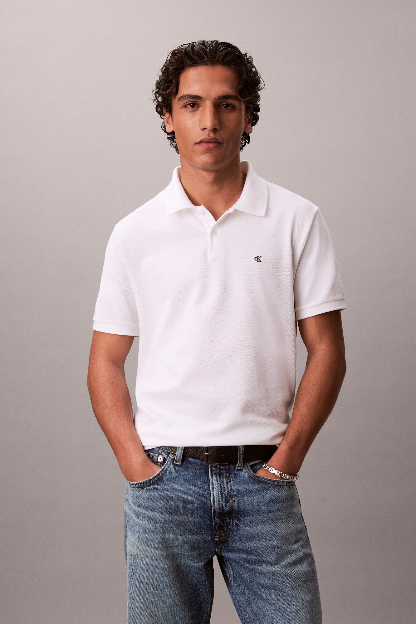Calvin Klein Polo piqu&eacute; monogram