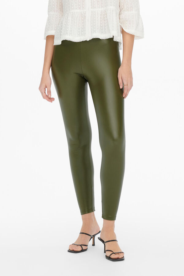 Springfield Stretch faux leather leggings green