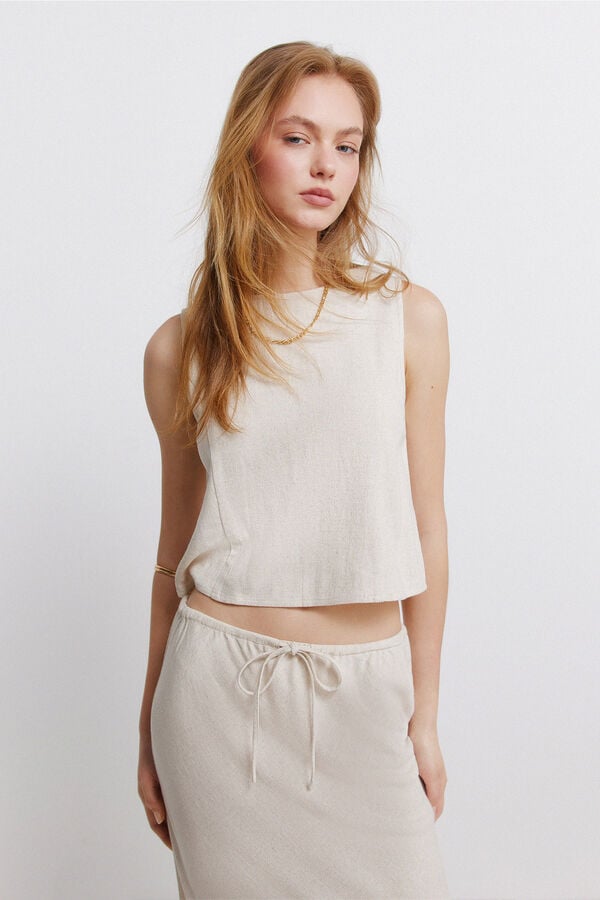 Springfield Sleeveless blouse nude