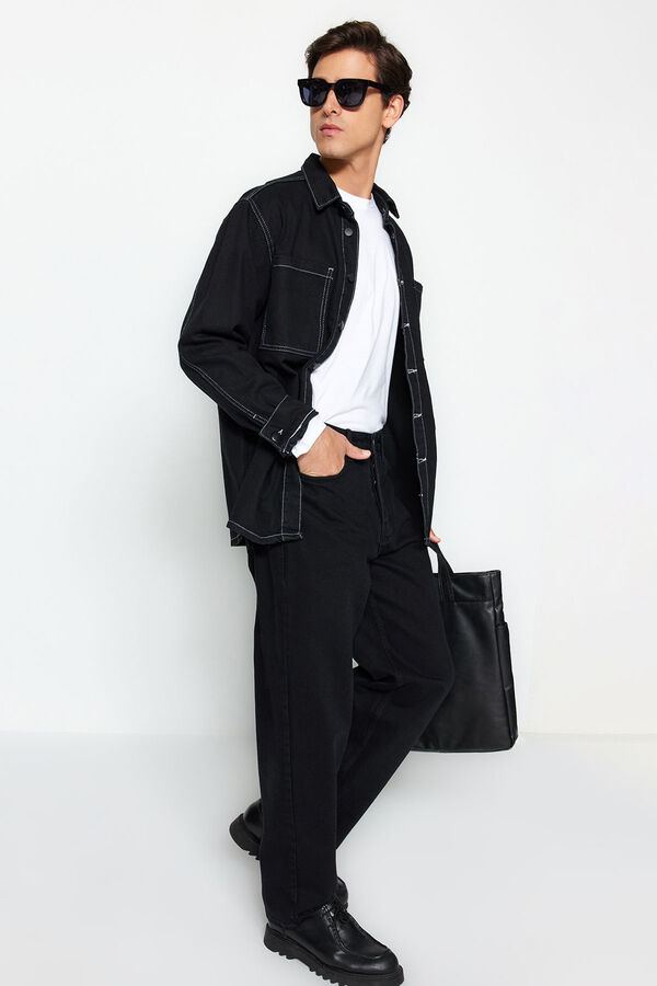 Trendyol Cal&ccedil;a jeans masculina comum preto