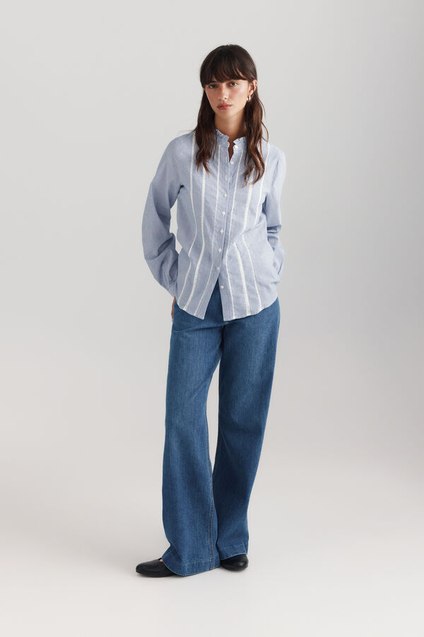Springfield Romantic ruffle shirt blue